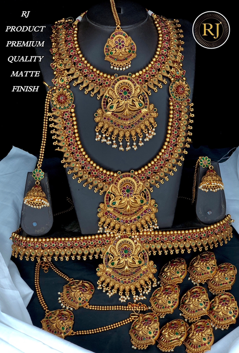 Premium quality gold matt bridal set  uploaded by Radhe jewellery  on 5/28/2024