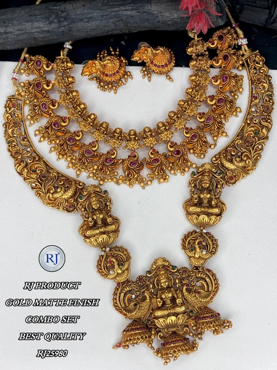Gold matt finish combo set  uploaded by Radhe jewellery  on 5/28/2024