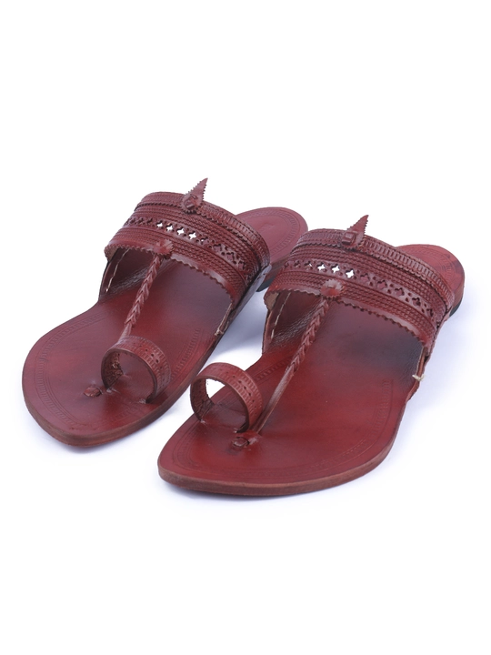 Red brown kapshi leather chappal uploaded by Divyam Leather Crafts Pvt Ltd on 5/31/2024