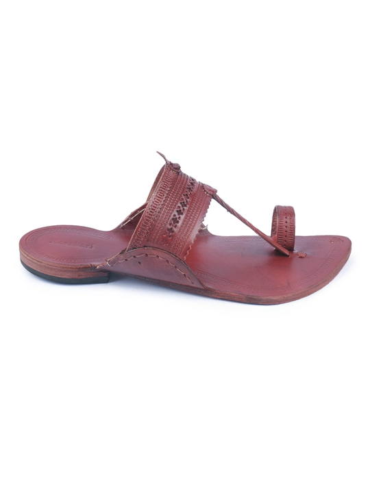 Red brown kapshi leather chappal uploaded by Divyam Leather Crafts Pvt Ltd on 1/2/2023