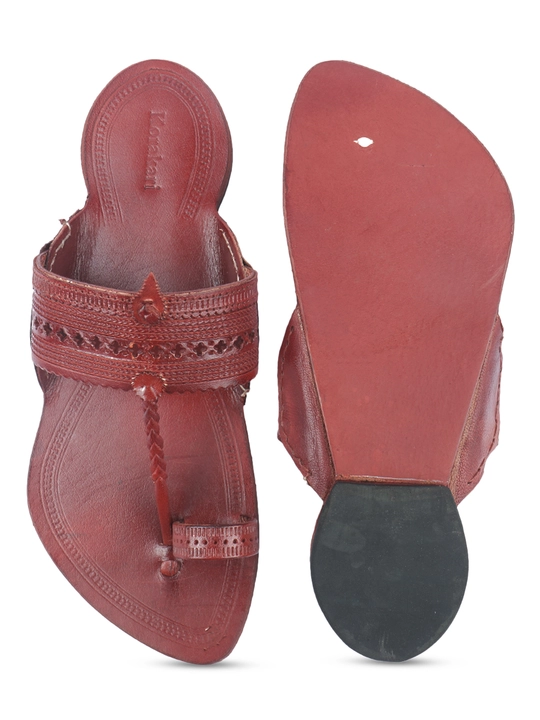 Red brown kapshi leather chappal uploaded by Divyam Leather Crafts Pvt Ltd on 1/2/2023