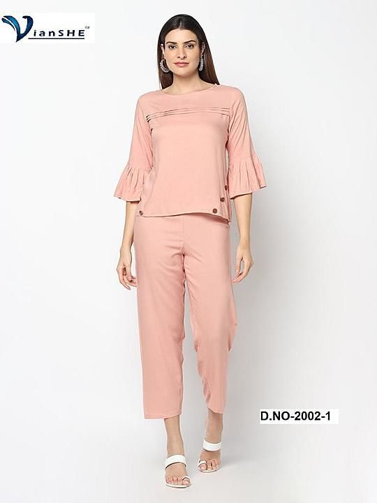 Post image VianSHE Women's Pink colour Rayon crop top and pant

Size Available:-S,M,L,XL