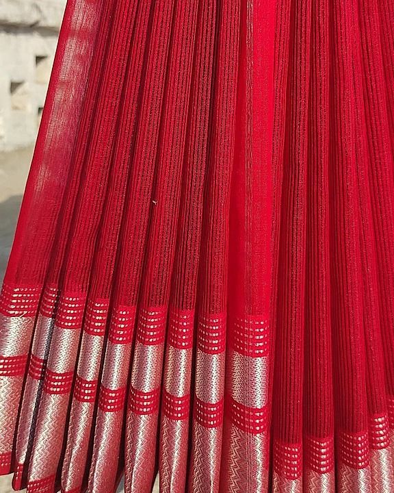 Maheshwari silk cotton silver tissue border saree uploaded by business on 2/9/2021