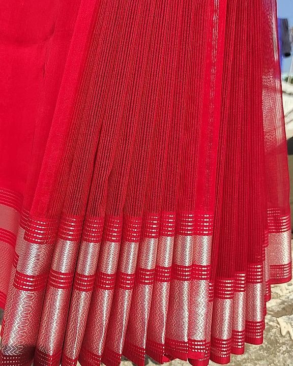 Maheshwari silk cotton silver tissue border saree uploaded by business on 2/9/2021