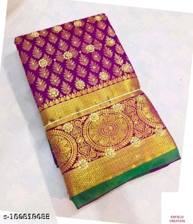 Kanjeewaram pattu silk saree with stone  uploaded by ENFIELD CREATION on 1/3/2023