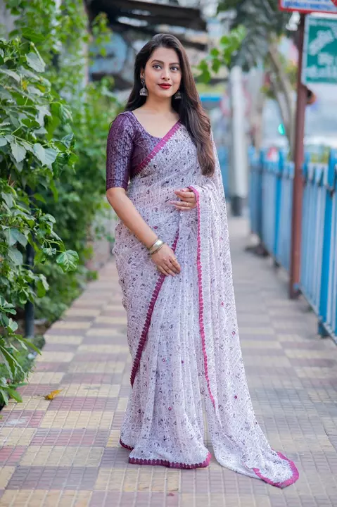 Soft Georgette print saree uploaded by business on 1/3/2023