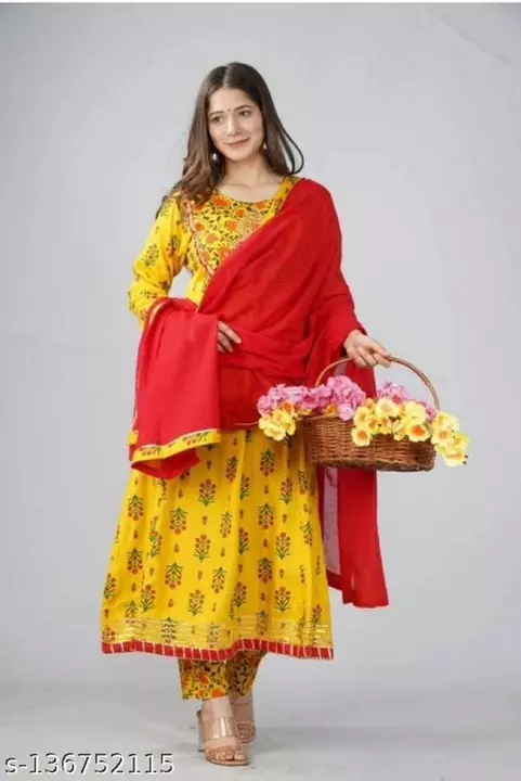 Printed Mustard colour Kurta With Pant & Dupatta

 uploaded by Yukti fashion on 1/3/2023