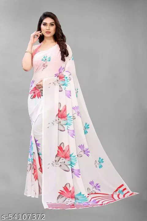 Stylish Georgette Printed Saree uploaded by The Shopping Icon on 1/3/2023