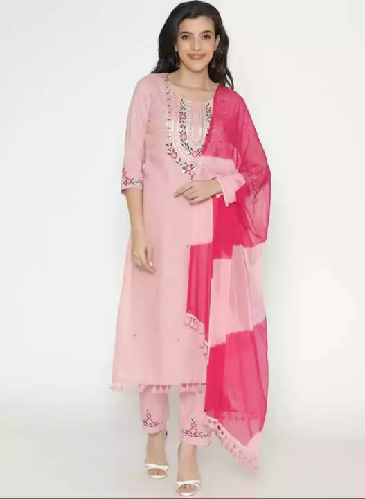 Embroidered suit with fancy dupatta uploaded by business on 1/3/2023