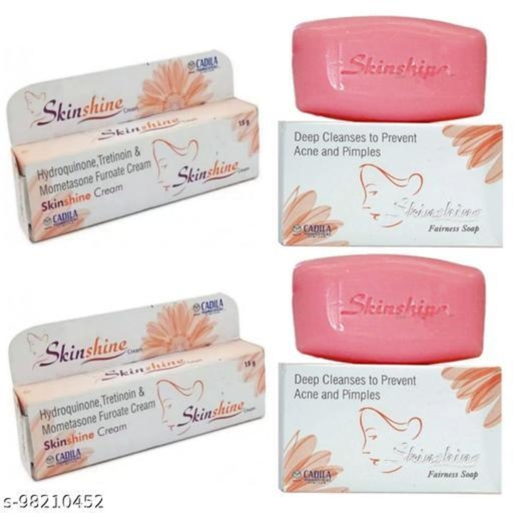 Skin shine bathing soap 2 and 2 cream pack of 4
Name: Skin shine bathing soap 2 and 2 cream pack of  uploaded by My beauty store on 5/31/2024