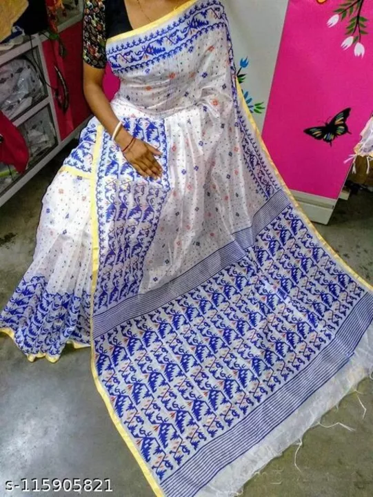 Handloom Blended Cotton Digital Printed Saree With BP  uploaded by Milaans on 1/3/2023