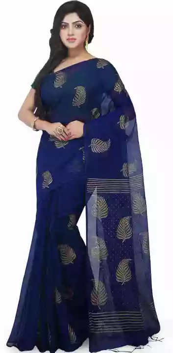 Handloom Blended Cotton Saree With BP  uploaded by Milaans on 1/3/2023