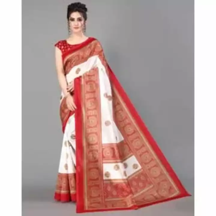  Bhakarwadi Women Red White Silk Blend uploaded by business on 1/4/2023