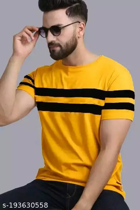 Mustard colour striped tshirt  uploaded by Sneh Traders on 5/5/2024