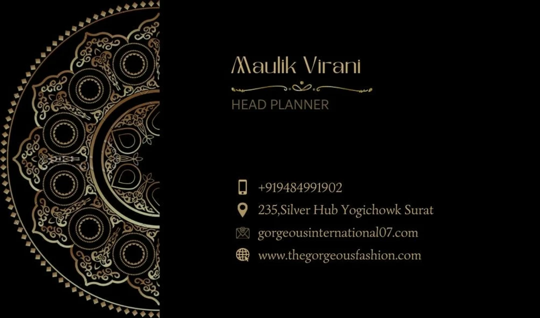 Visiting card store images of Gorgeous international