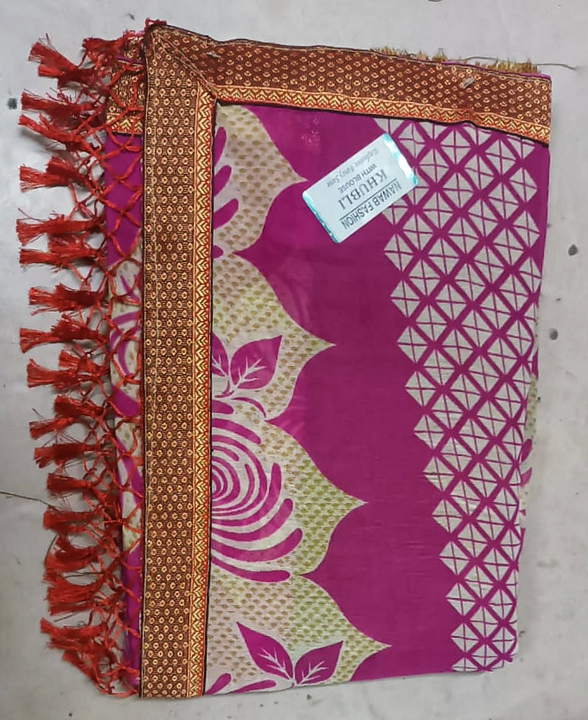 Print saree with blause and jhalar cut 6. MTR  uploaded by Radhey fashion on 1/4/2023