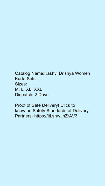 Product image of Catalog Name:*Kashvi Drishya Women Kurta Sets*
Sizes: 
M, L, XL, XXL
Dispatch: 2 Days

*Proof of Saf, ID: catalog-name-kashvi-drishya-women-kurta-sets-sizes-m-l-xl-xxl-dispatch-2-days-proof-of-saf-efc2c082