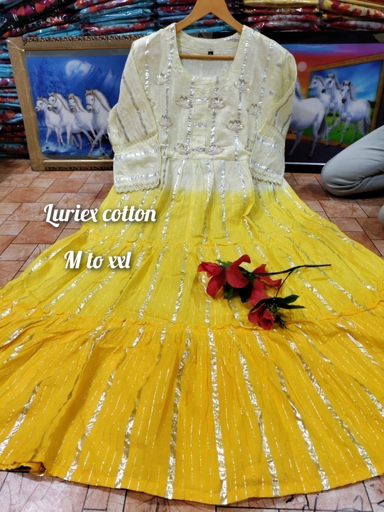 Pure cotton Lurex  Fabric Gown  uploaded by Fabgram Lifestyle  on 1/4/2023