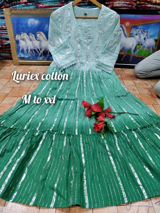 Pure cotton Lurex  Fabric Gown  uploaded by Fabgram Lifestyle  on 1/4/2023