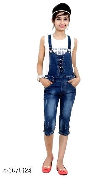  Cutiepie Elegant Cotton Lycra Denim Kid's Dungarees  uploaded by N. S Shopping Store  on 7/5/2020