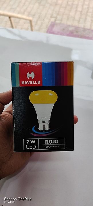 Havells 7watt color bulb Yellow uploaded by Chandna Electricals on 2/9/2021