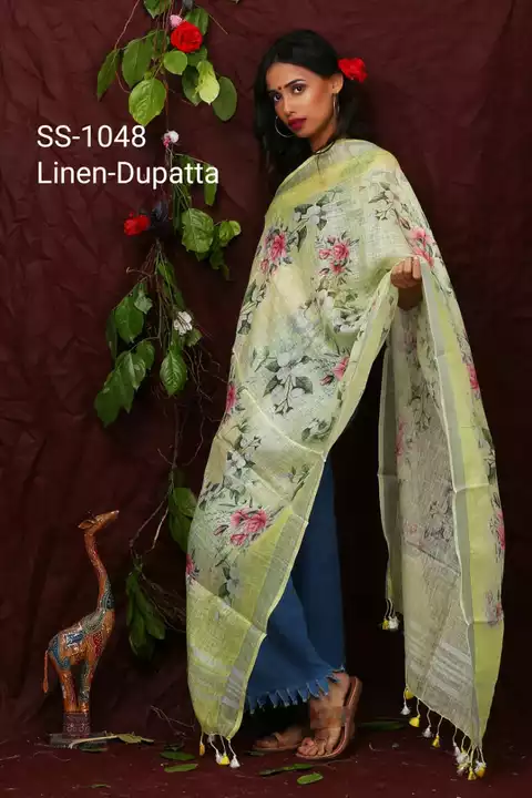 Linen dupatta  uploaded by Indiano Creation on 1/4/2023