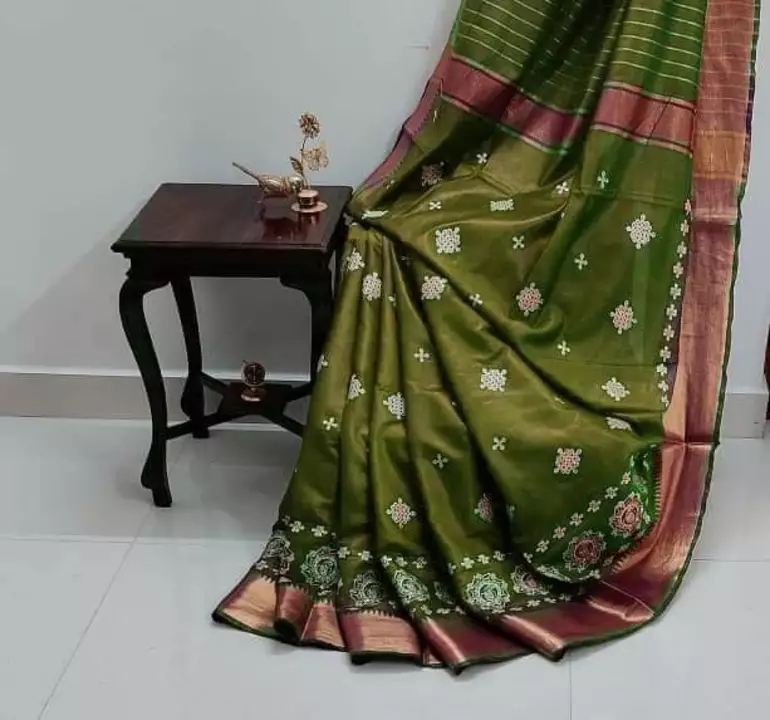 Silk embroidery work saree uploaded by WeaveMe India on 5/29/2024