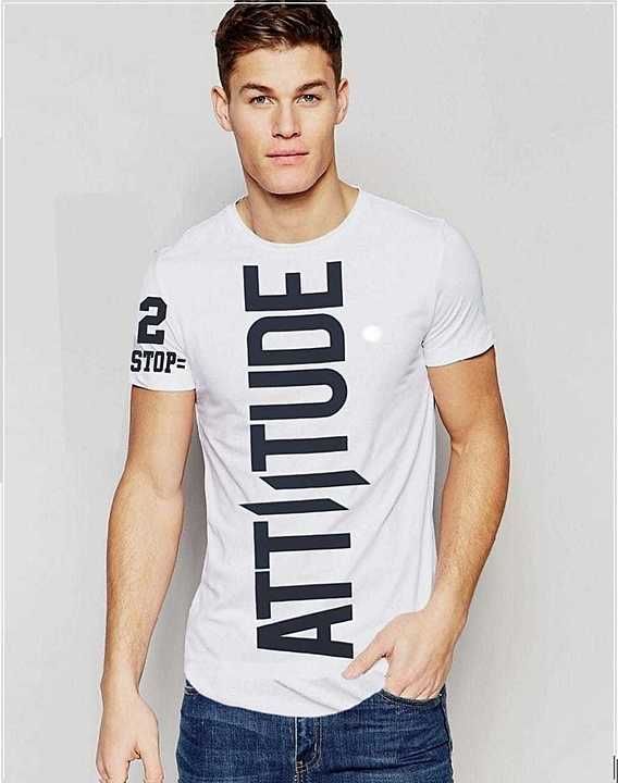 White cotton attitude tee. uploaded by business on 5/10/2020