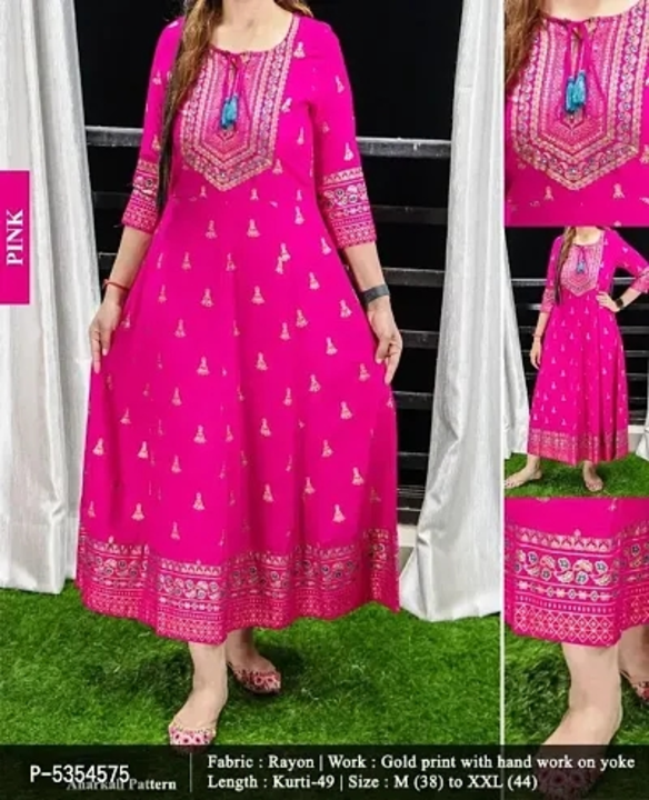 Bollywood Style Classy Rayon Anarkali Kurtis uploaded by Shreeji New Fashion on 5/19/2024