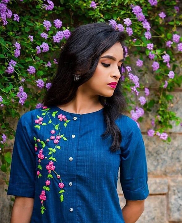 Floral hand embroidery Kurtis available in all sizes  uploaded by business on 7/5/2020