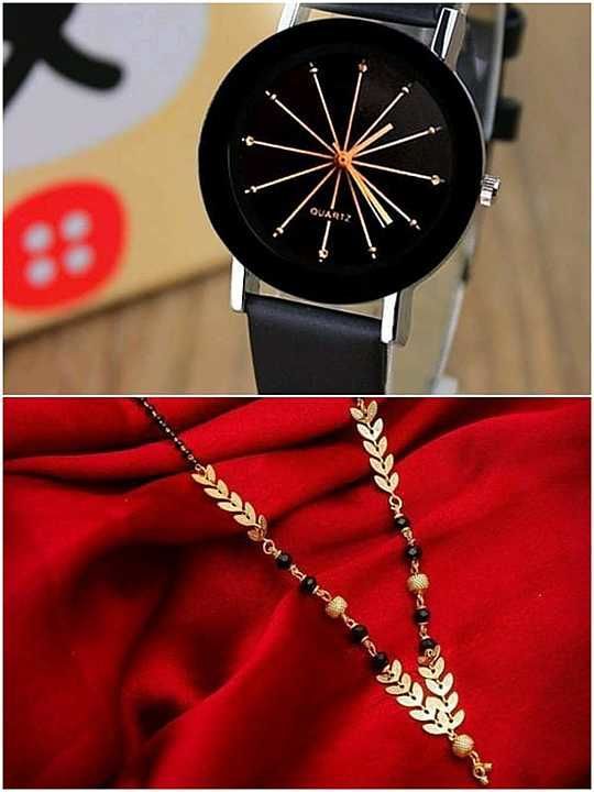 Ladies special Watch and Mangalsutra combo,  uploaded by Rakesh Textiles on 2/9/2021
