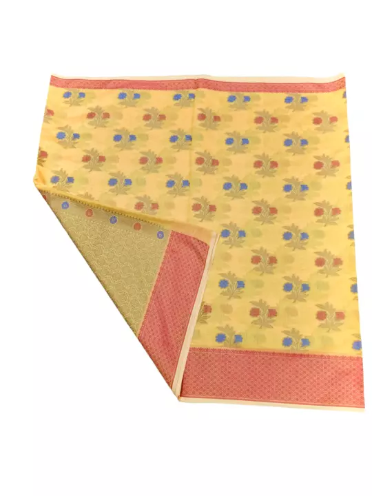 Cotton silk saree colourful butta reach pallu  uploaded by business on 1/5/2023