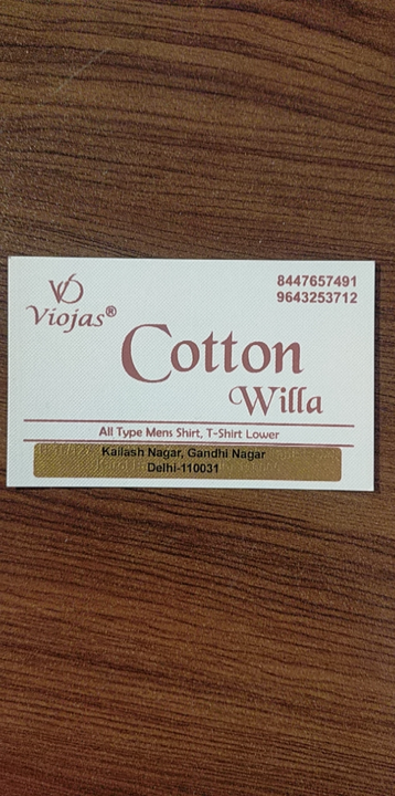 Visiting card store images of Cotton clap
