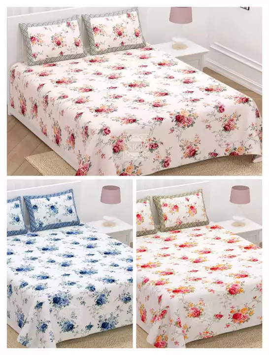 *P&G*

*King size Cotton print Bedsheet with 2 pillow Covers*

*Size*-100 By 108 inch

*Pillow cover uploaded by Jaipuri Bazar on 5/29/2024