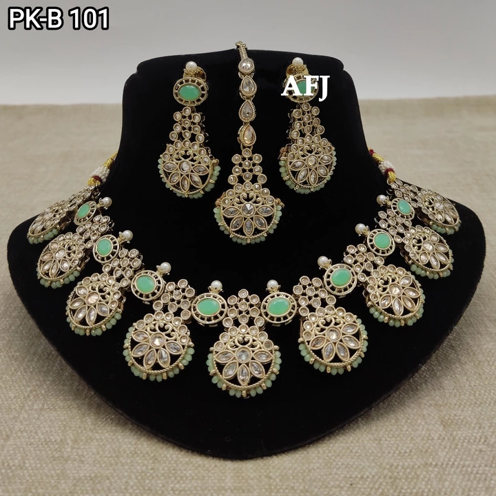 *Cash On Delivery Available*




*New Design* Reverse AD Jewelry *Mehndi Plating* Necklace Set *Awes uploaded by SN creations on 1/5/2023