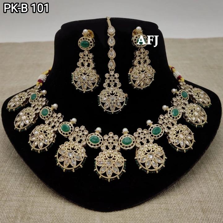 *Cash On Delivery Available*




*New Design* Reverse AD Jewelry *Mehndi Plating* Necklace Set *Awes uploaded by SN creations on 1/5/2023