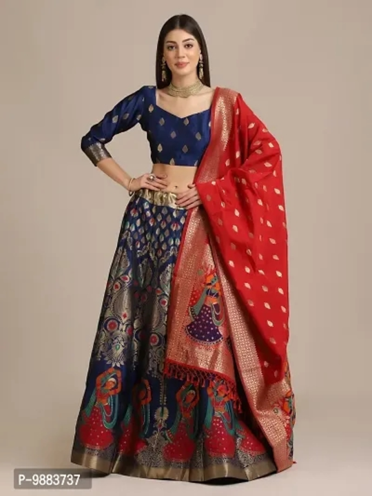 Women Art Silk Jacquard Semi Stitched Lehenga Choli uploaded by Gaurav store on 1/5/2023