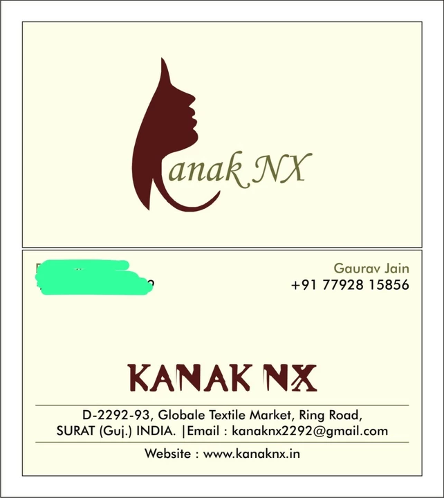 Visiting card store images of Kanak nx