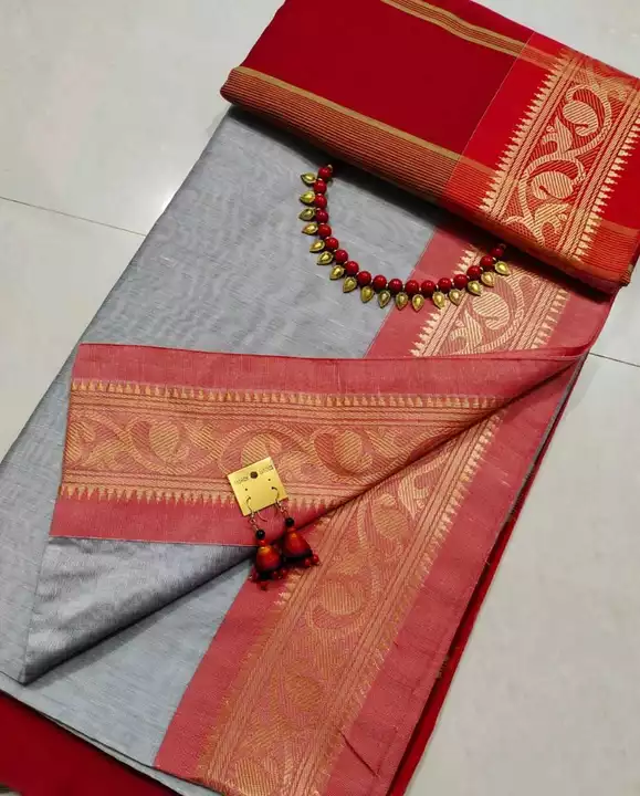 Bangladeshi Handloom Blended Cotton Saree With BP  uploaded by Milaans on 1/5/2023