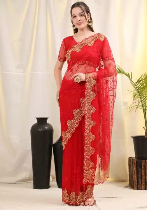 DAIMOMD_RED_1009 uploaded by Sarees on 1/5/2023