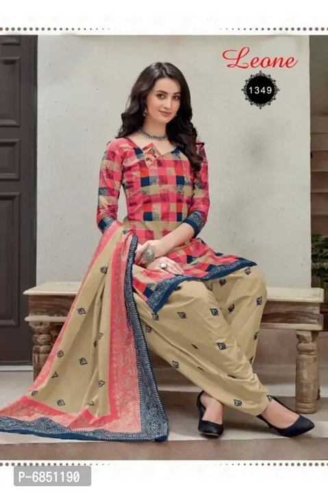 Womens  Traditional American Crepe Printed Unstitched Salwar Suit with Dupatta Set uploaded by Shreeji New Fashion on 1/5/2023