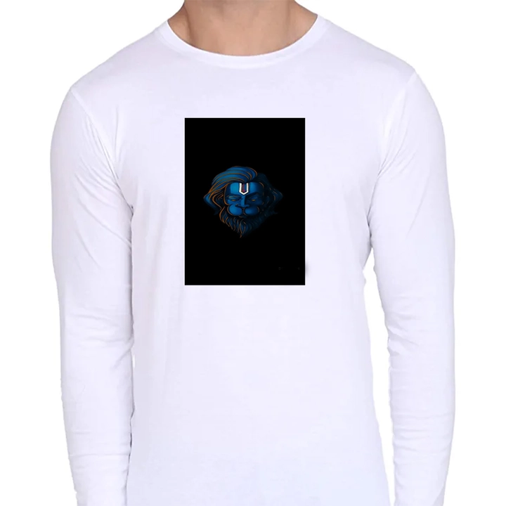 White printed T-shirt, has a round neck, and long sleeves
Name: White printed 180 gsm round neck uploaded by Cool Art on 1/5/2023