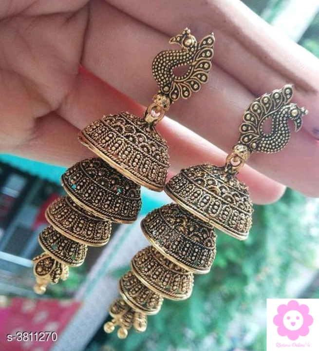 Post image Only for prepaid order 💳📲
Catalog Name:*Arya Attractive Alloy Women's Earrings Vol 15* Base Metal: Alloy Type: Jhumkhas Multipack: 1  Design:8 Dispatch: 1 DayEasy Returns Available In Case Of Any Issue*Proof of Safe Delivery! Click to know on Safety Standards of Delivery Partners- https://ltl.sh/y_nZrAV3