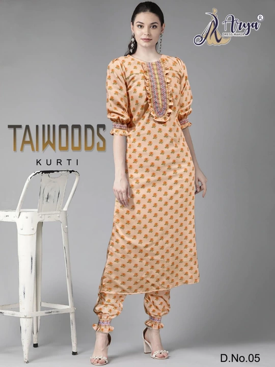 TAIWOODS KURTI PAIR uploaded by Arya dress maker on 1/6/2023