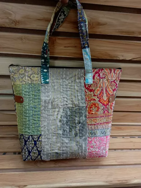 Kantha stich women tote bag  uploaded by Mankha exports  on 5/28/2024