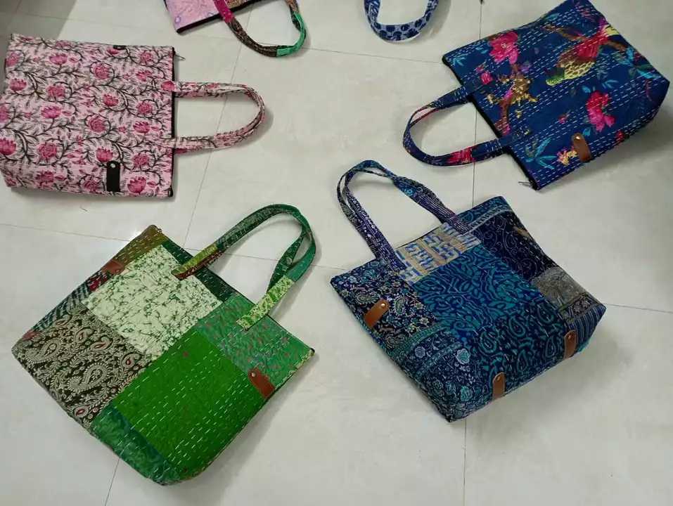 Kantha stich women tote bag  uploaded by Mankha exports  on 5/30/2024