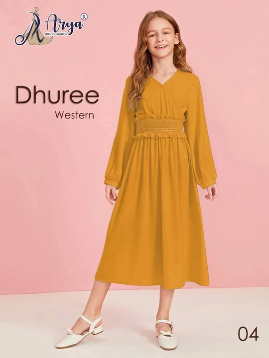DHUREE KIDS WESTERN
- 6 Colour
- Fabric - Georgette 
- Inner - heavy crep 
- Size
Year = size
- 6 to uploaded by SN creations on 1/6/2023