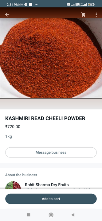 Kashmiri read cheeli powder uploaded by Rohit sharma dry fruits on 1/6/2023