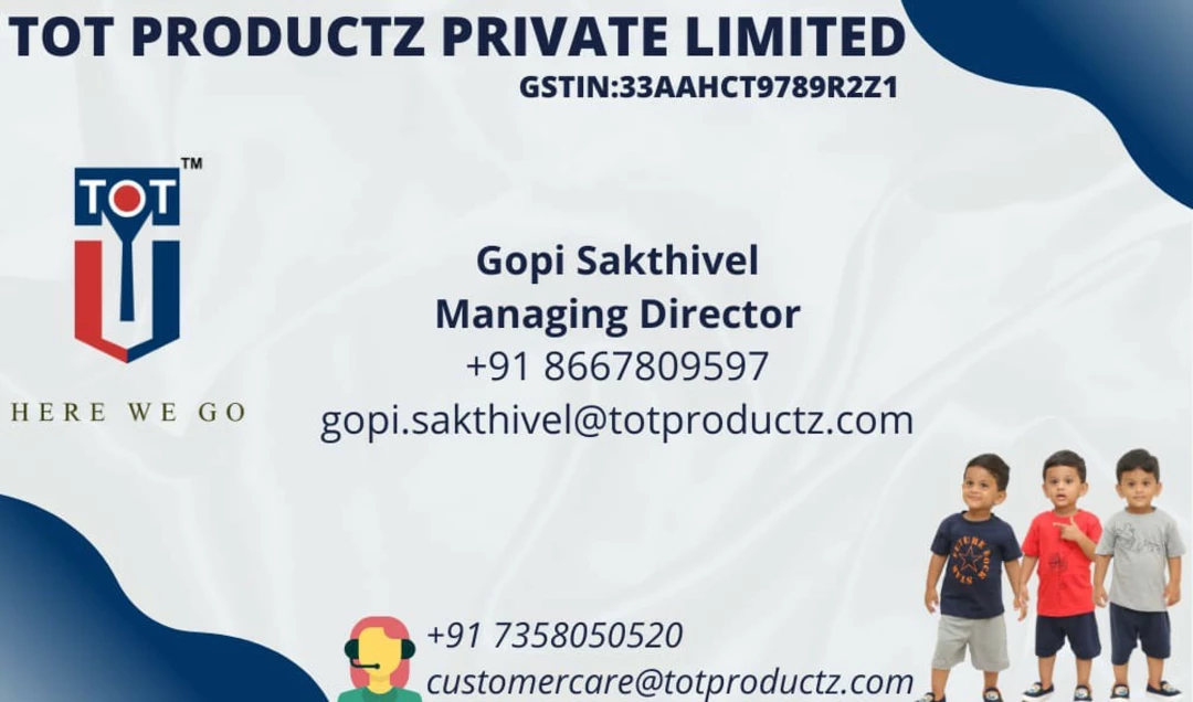 Visiting card store images of TOT PRODUCTZ PVT LTD