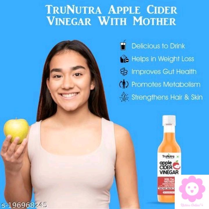 Post image Only for prepaid order 💳📲Catalog Name:*Trunutra Apple Cider Vinegar 1L*Brand: TruNutraFSSAI License Number: 23321010003222Shelf life (Best Before): 18 MonthsNet Quantity (N): 2Veg/NonVeg: VegWeight: 1000ml
Dispatch: 1 Day
*Proof of Safe Delivery! Click to know on Safety Standards of Delivery Partners- https://ltl.sh/y_nZrAV3